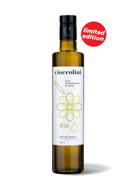 Bottiglia Olio Extravergine di Oliva Biologico Cioccolini Bottiglia Olio Extravergine di Oliva Biologico Cioccolini